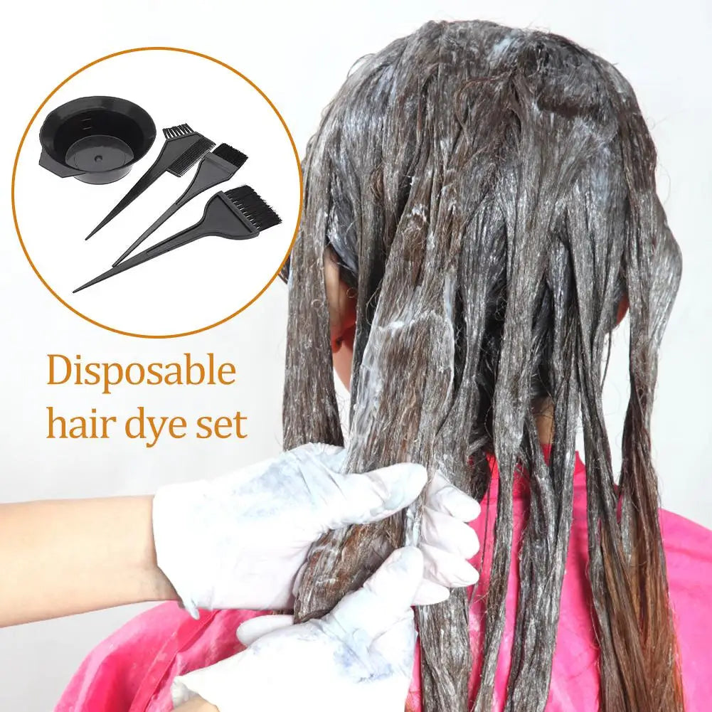 4-Piece Hair Dye Brush & Bowl Kit – Home & Salon Set