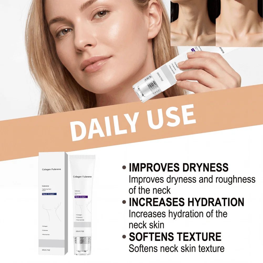 Instant Light Line Neck Cream Collagen Anti-Wrinkle Fade Fine Lines Firming Skin Rollerball Design Massage Promotes Absorption Peaceful Pleasures Health and Wellness