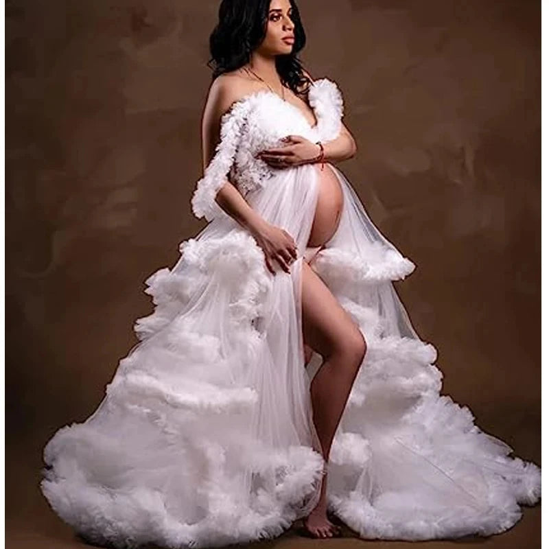 Tulle Long Maternity Dress Photoshoot платье photography dresses baby shower dresses for pregnant woman платье для беременных Peaceful Pleasures Health and Wellness