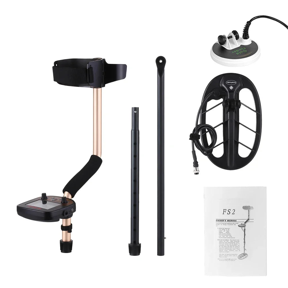 FS2 Underground Metal Detector High Sensitivity 11'' and 5'' Coils Treasure Finder Precise Locator Metal Detector Professional Peaceful Pleasures Health and Wellness FS2