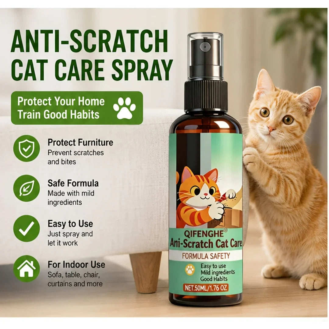 Cat Anti-Scratch Deterrent Spray | Safe, Fresh Scent Formula