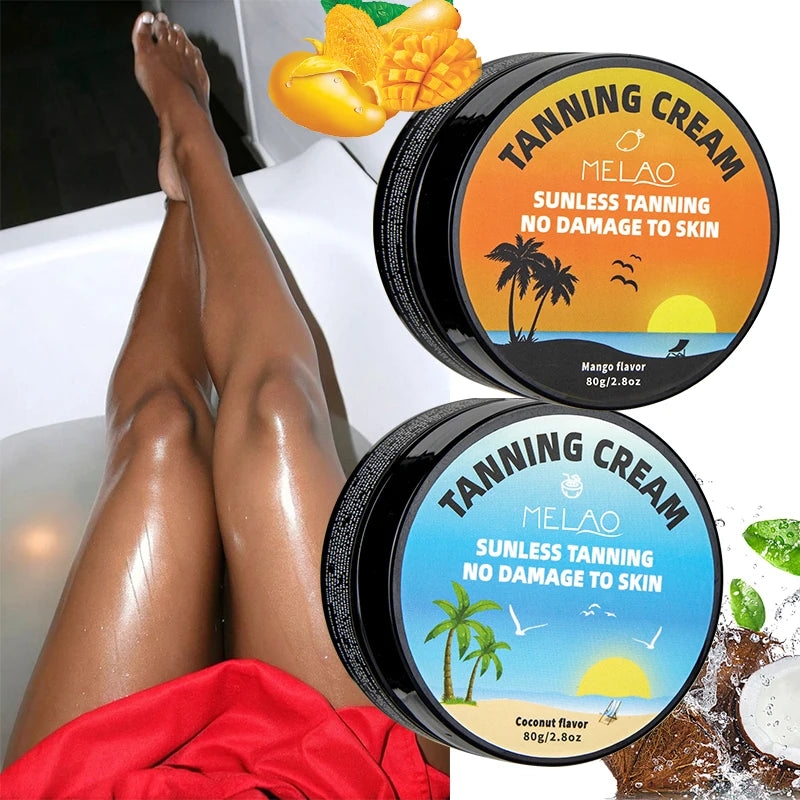 MELAO Sunless Self Tanning Cream – Men & Women, Coconut Oil