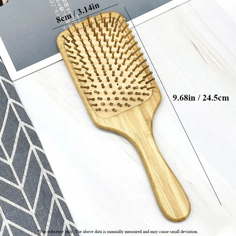 Bamboo Air Cushion Paddle Comb – Smooth & Tangle-Free Hair