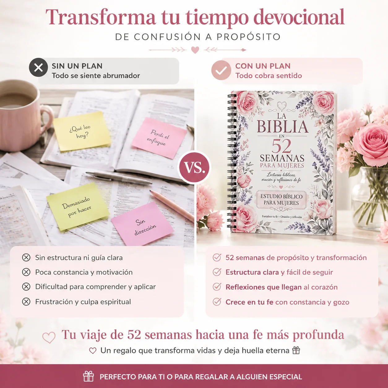 52 Week Bible Study Journal Women Devotional Planner Prayer Notebook