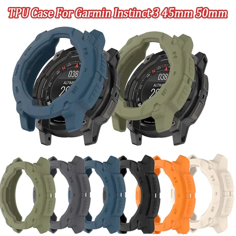 TPU Case for Garmin Instinct 3 45mm 50mm AMOLED Solar Bumper Cover