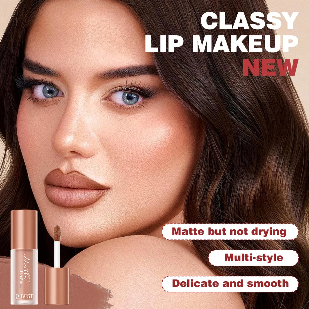 QIBEST Sexy Red Lasting Velvet Matte Lip Gloss Waterproof Nonstick Cup Liquid Lipstick Makeup For Women Beauty Lip Glaze Tint Peaceful Pleasures Health and Wellness