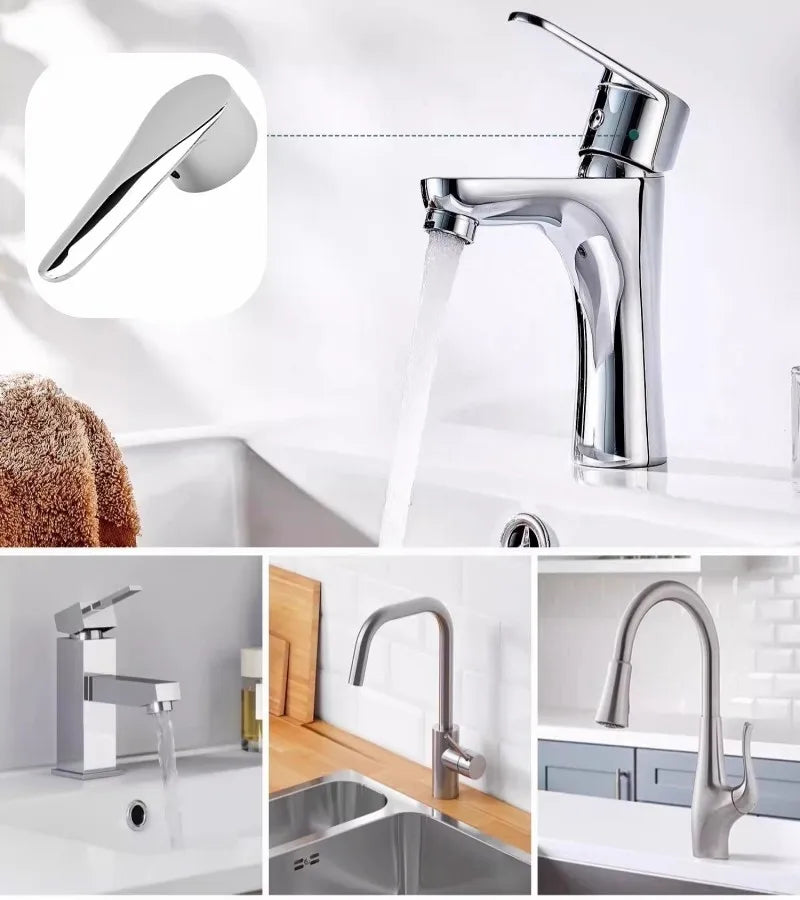 Chrome Zinc Alloy Faucet Lever Handle – 35mm & 40mm Replacement