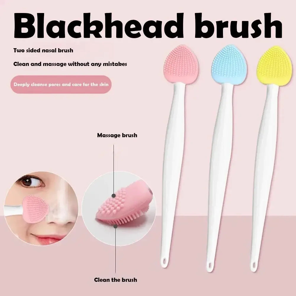 Silicone Pore Cleansing Brush For Face, Scrub Lip Exfoliator Brush Double-Sided Facial Exfoliating Tool for Blackhead Removal Peaceful Pleasures Health and Wellness