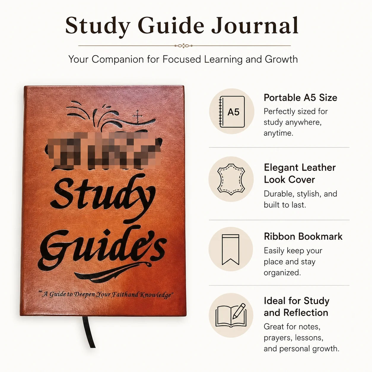 Christian Bible Study Journal Leather Prayer Notebook Thin Devotional