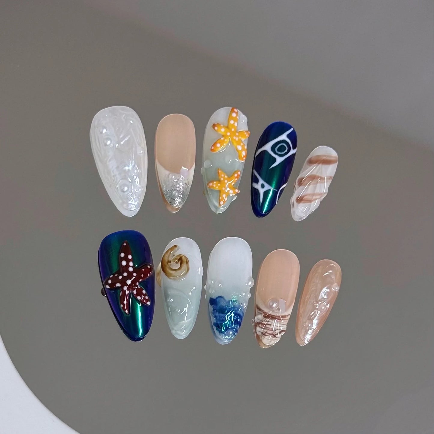 10pcs Handmade y2K Press on Nails Sweet Cool Crocodile pattern Almond Fake Nail Tips Wearable Ins Blush Spice Girls False Nails Peaceful Pleasures Health and Wellness
