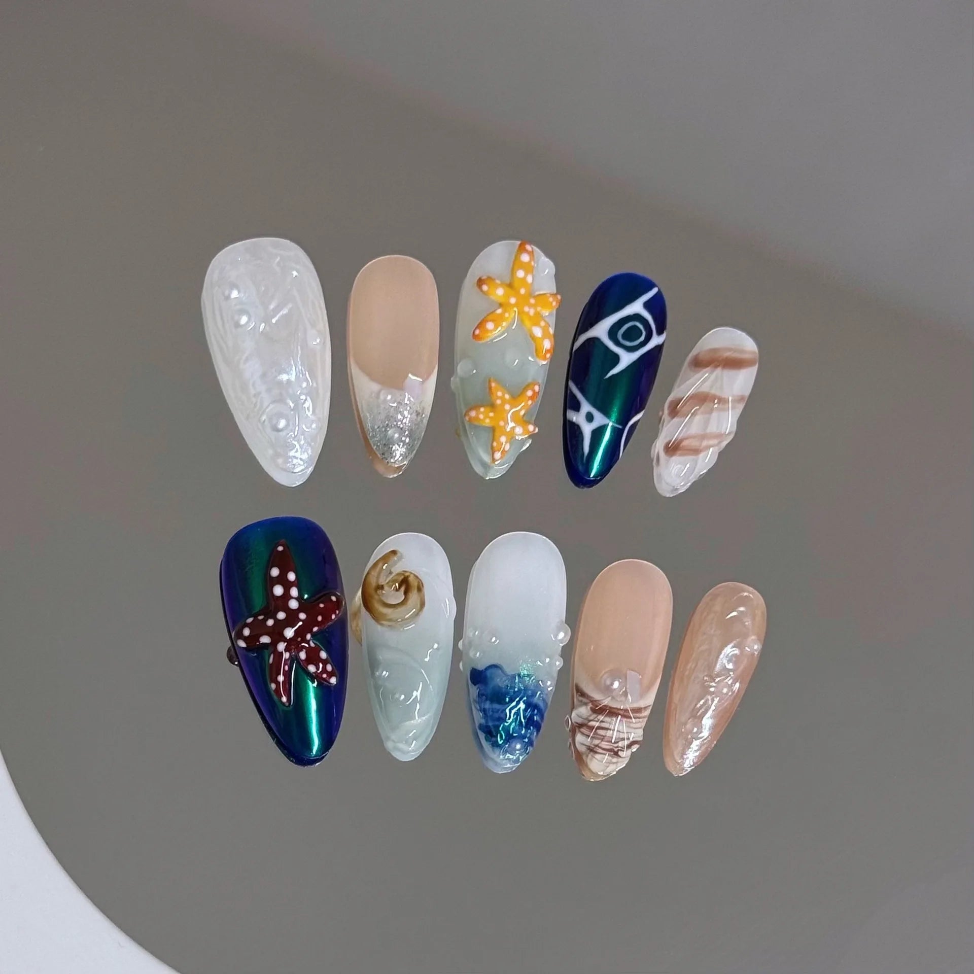 10pcs Handmade y2K Press on Nails Sweet Cool Crocodile pattern Almond Fake Nail Tips Wearable Ins Blush Spice Girls False Nails Peaceful Pleasures Health and Wellness