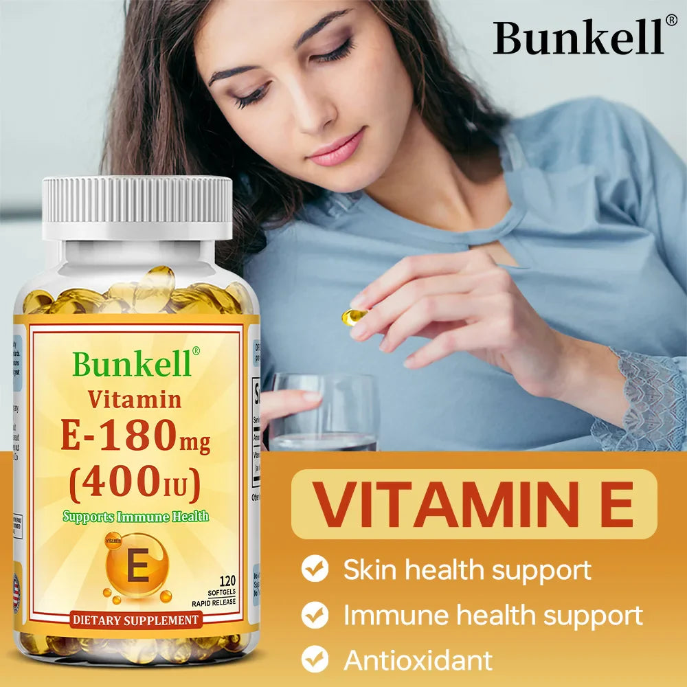 Vitamin E 400 IU Softgels – Antioxidant, Skin & Immune Support