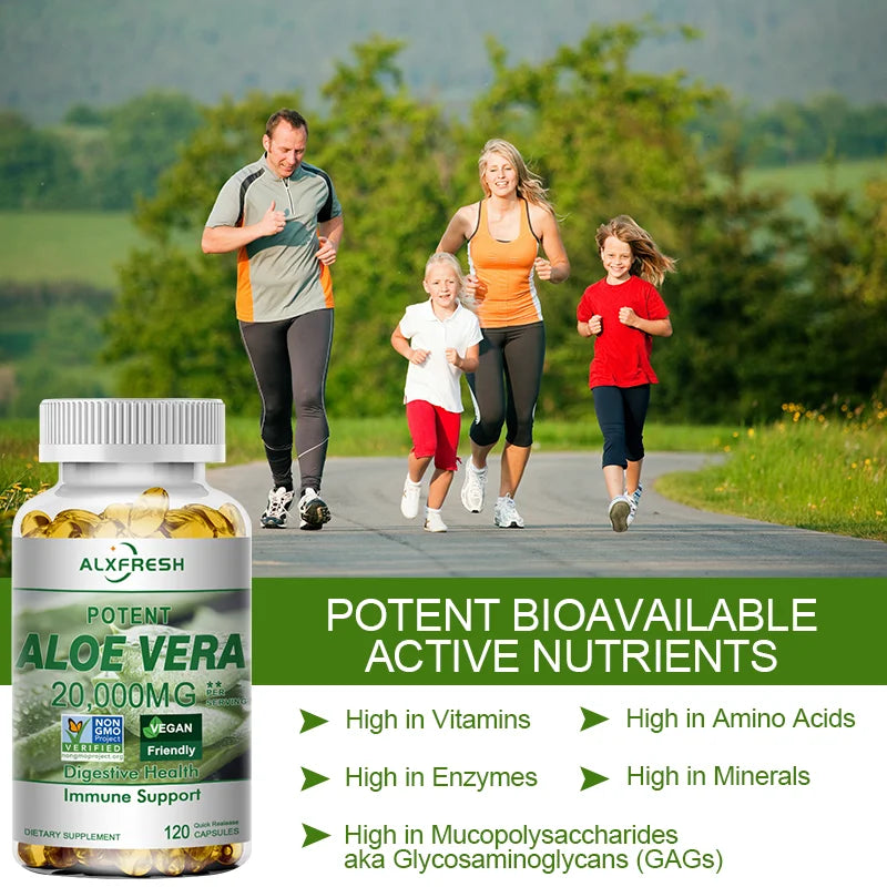 Aloe Vera Capsules Improve Digestive Health Soothe The Intestines Provide Antioxidant Detoxifying Effects Promote Skin Health Peaceful Pleasures Health and Wellness