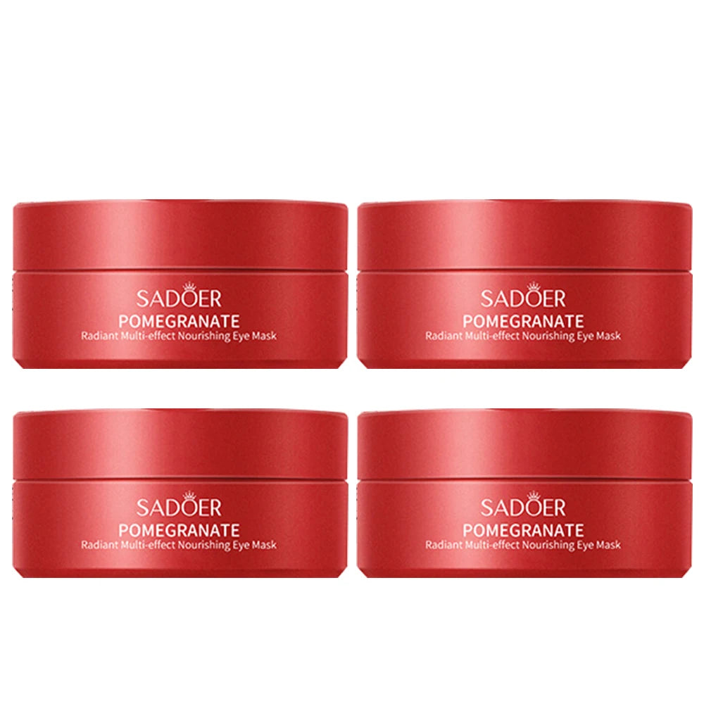 Pomegranate Eye Mask Multi-Effect Nourishing And Moisturizing Eye Patch for Hydrating the Eye Area 60pcs/bottle-1 bottle Peaceful Pleasures Health and Wellness 4 bottles 80G