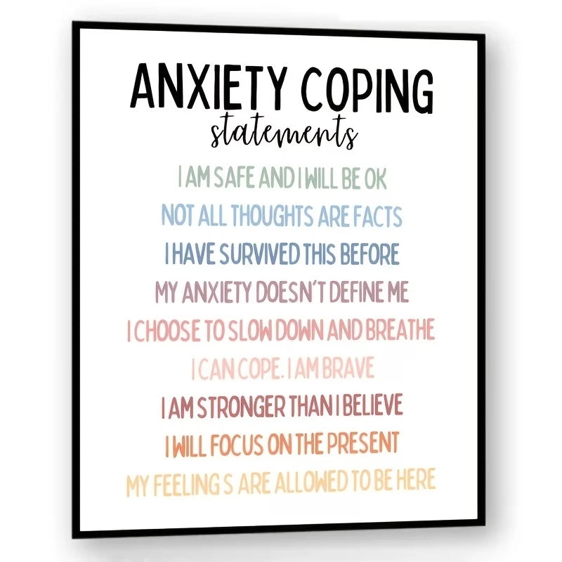 Christian Anxiety Relief Quotes Canvas Wall Art | Calm & Focused