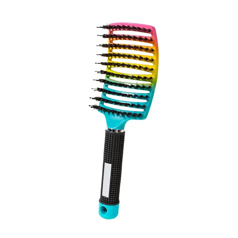 Hair Brush Scalp Massage Comb Hairbrush Bristle;Nylon Women Wet Curly Detangle Hair Brush for Salon Hairdressing Styling Tools Peaceful Pleasures Health and Wellness Dazzle colour