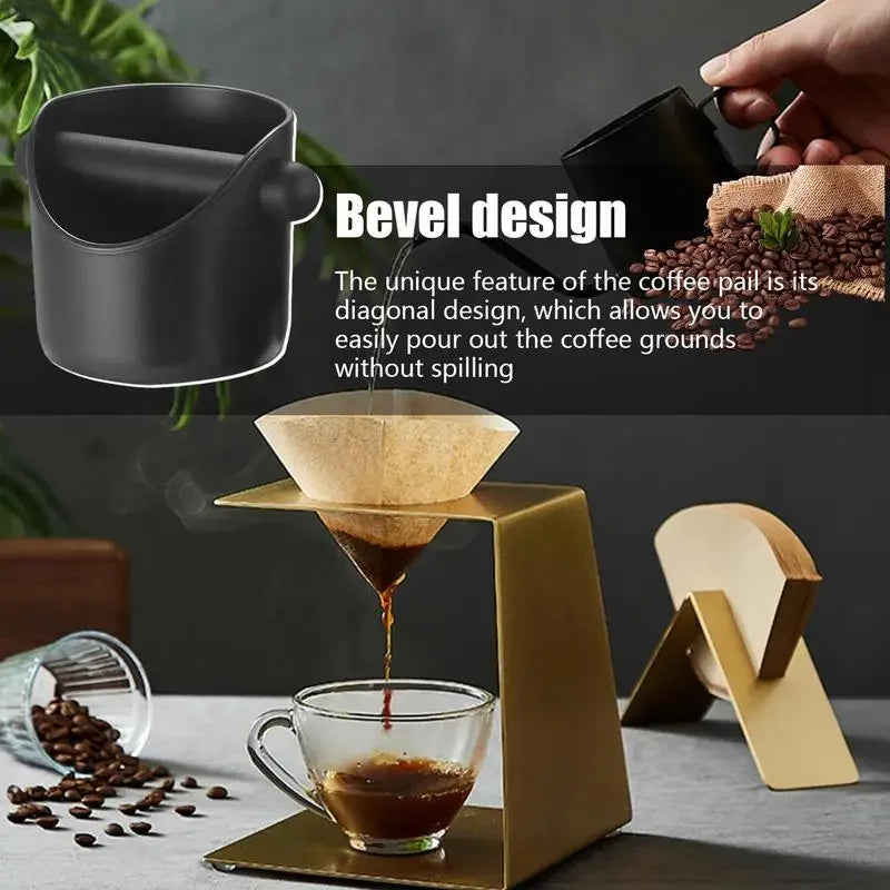 Coffee Powder Box Black Coffee Slag Bucket with Deep Bowl Dump Bin Detachable Knock Bar Coffee Machine Grind Trash Bin Peaceful Pleasures Health and Wellness