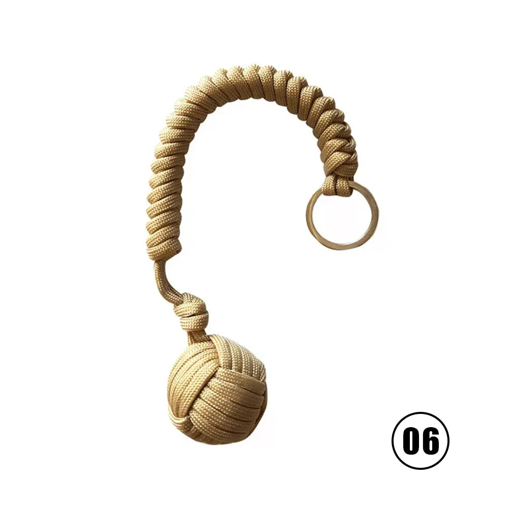 Monkey Fist Paracord Keychain with Steel Ball | EDC Survival