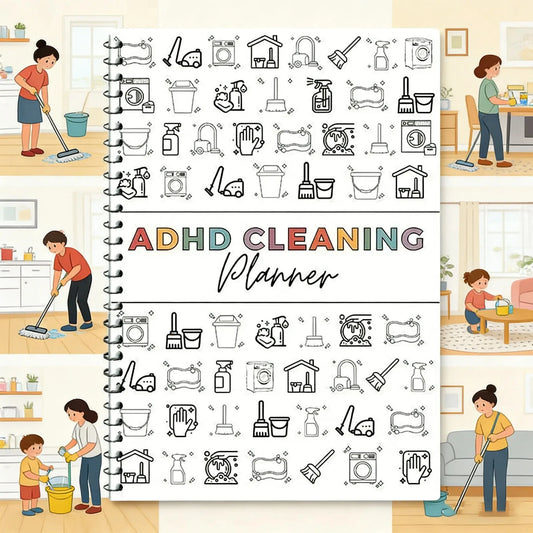 ADHD Cleaning Planner Bundle Home Organization Schedule Weekly Peaceful Pleasures Health and Wellness HHB-A0-082