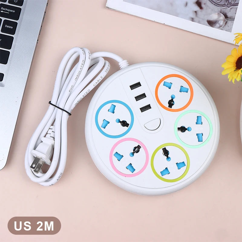New EU US Plug 2/3Pin Universal Power Strip TypeC 3 USB Port 5 Way Outlet 2/3/5M Extension Power Socket Charge Electrical Socket Peaceful Pleasures Health and Wellness US 2Pin 2M