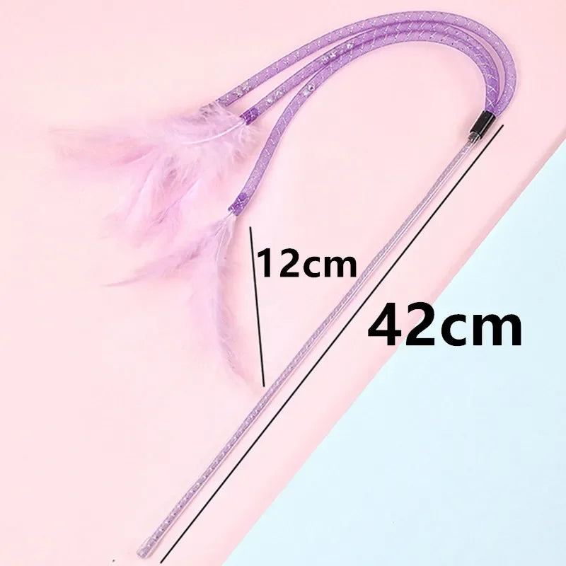 Interactive Feather Cat Toy with Bell – Bite-Resistant Wand