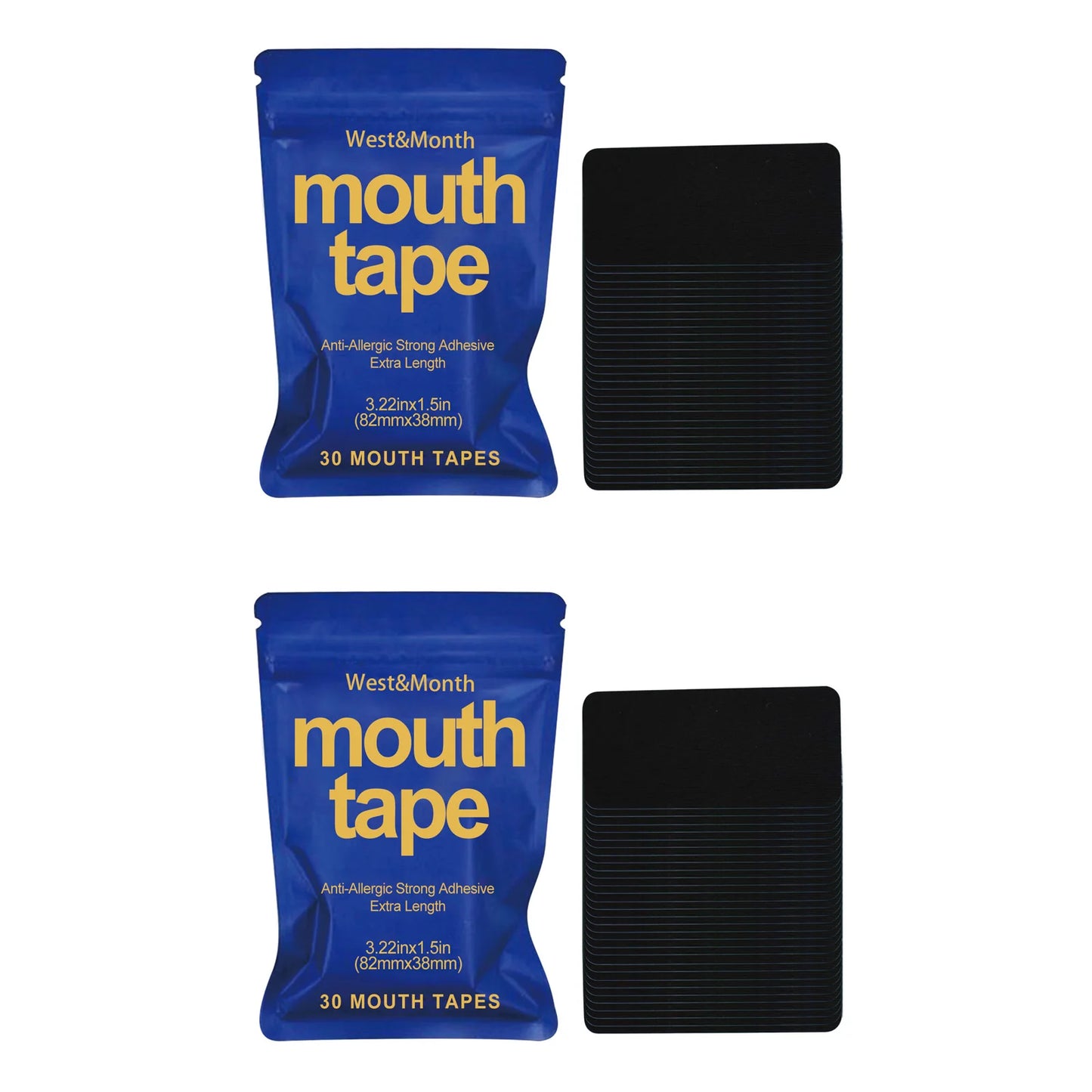 Anti Snoring Mouth Tape Breathing Correction Sleeping Keep Mouth Close Stop Snoring Aid Reduce Dry Mouth Promote Nose Breathing Peaceful Pleasures Health and Wellness 2 x 30pcs Boxed
