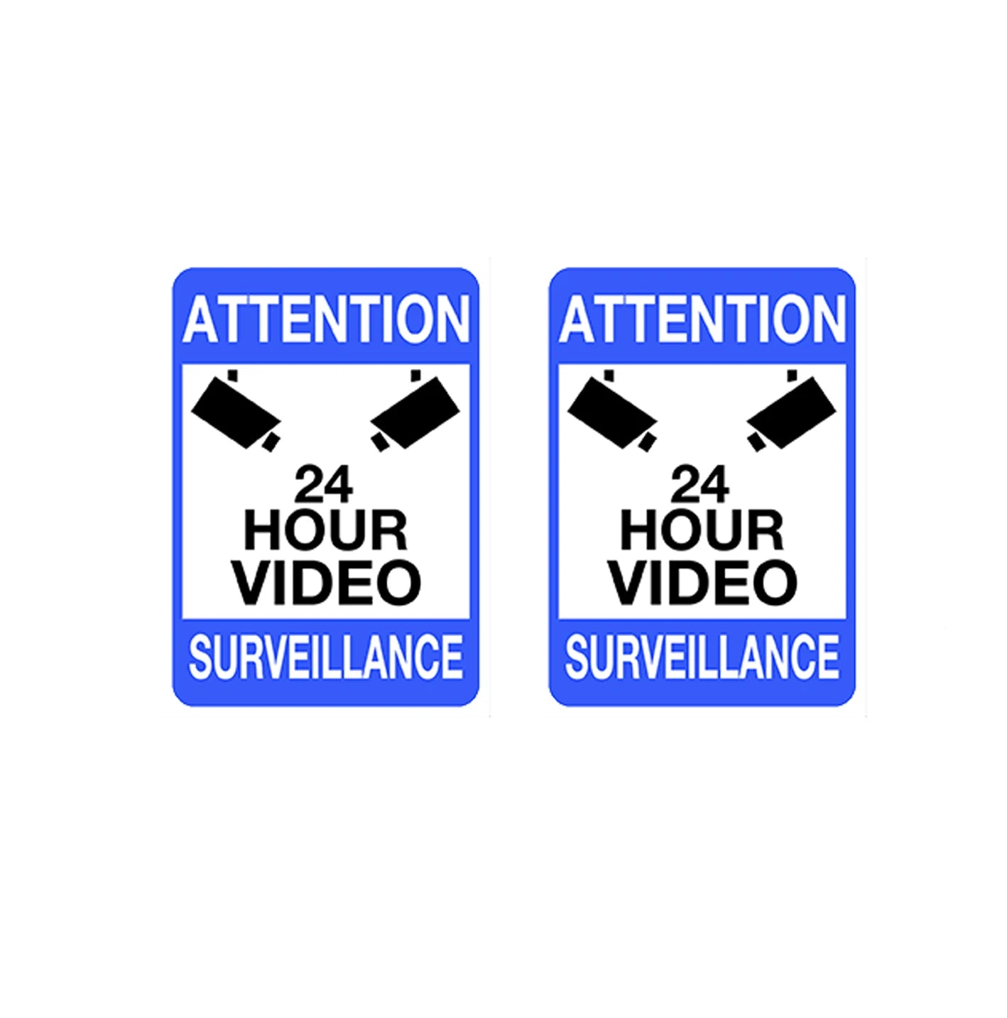 2x 4"x3"video surveillance warning sticker 24 hour Car sticker Peaceful Pleasures Health and Wellness Default Title