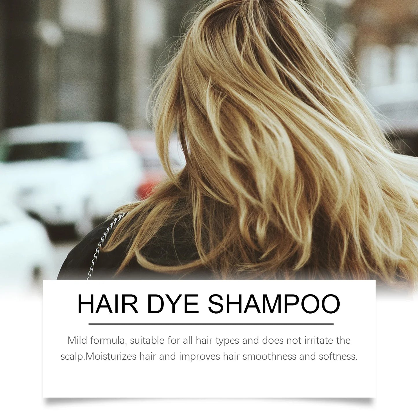 Plant Extract Hair Dye Shampoo – 2-in-1 Gray Coverage