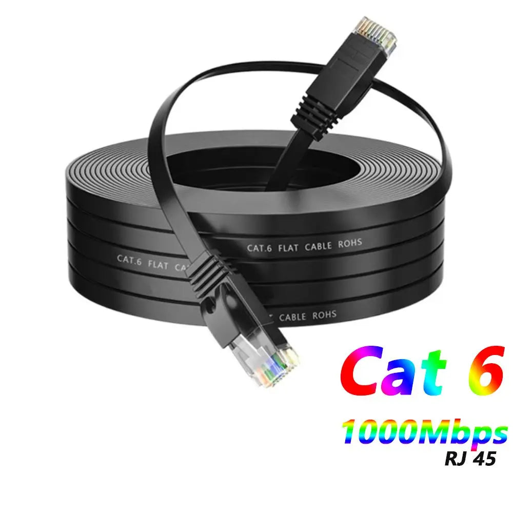 Compatible Patch Cord Ethernet Cable Cat 6 Anti-interference Flat Cable Cat6 Lan Cable PVC Twisted Pair Cable Peaceful Pleasures Health and Wellness