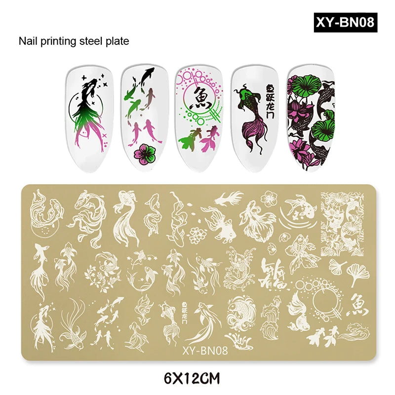 Nail Stamping Plates 12x6cm – Butterfly Flower Bowknot Designs