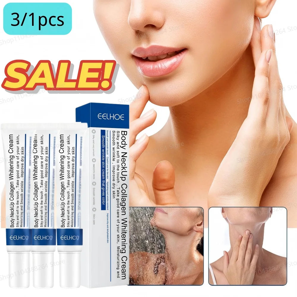 1/3PCS Hydrolyzed Collagen Neck Cream Neck care Lightening Smoothing Care Lotion Moisturizer Neck Rejuvenation Cream Peaceful Pleasures Health and Wellness