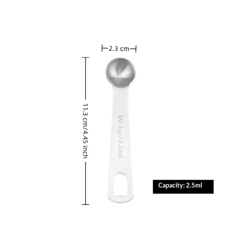 Stainless Steel Measuring Spoons Set 6 Pcs – Stackable Kitchen
