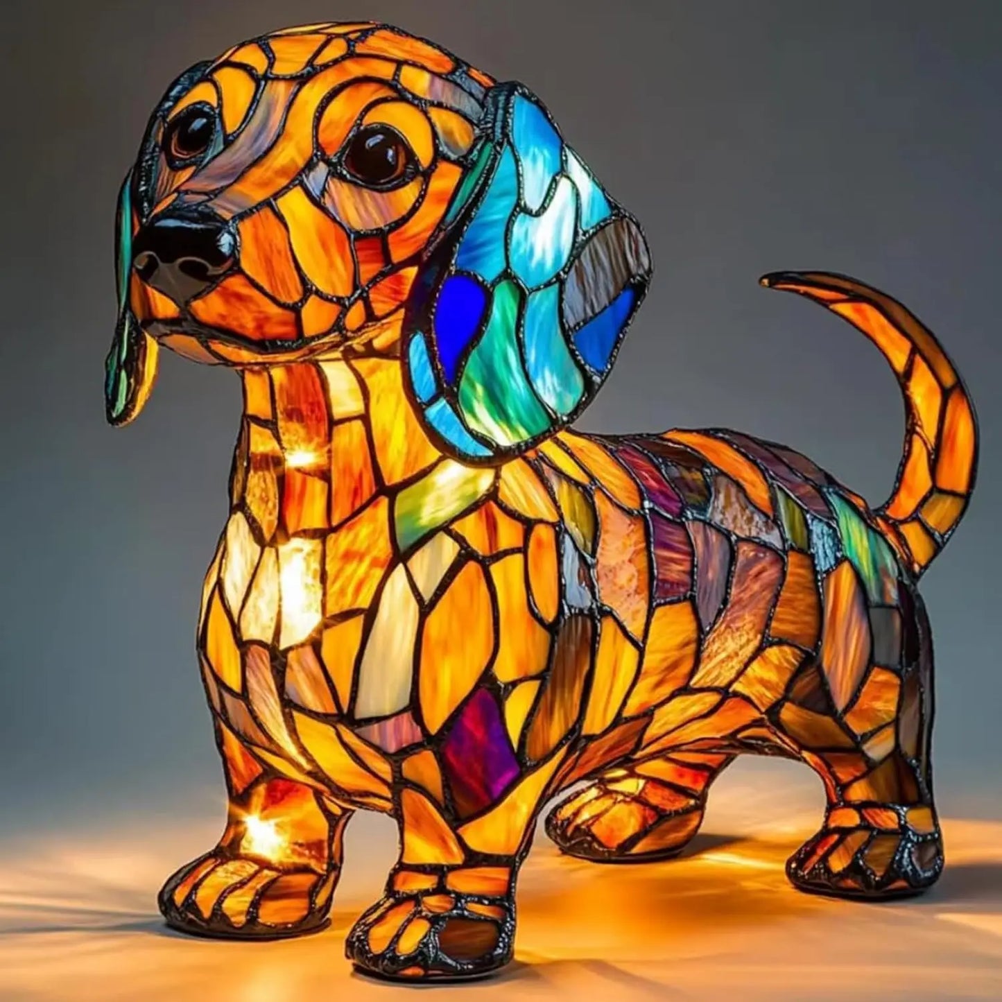 Cute Animal Resin Night Light – Cat & Dog USB Table Lamp