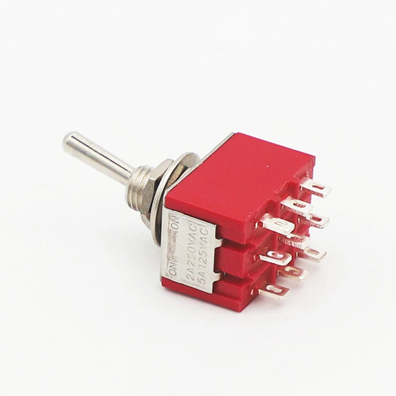 1PC 5A/125V-2A/250V AC MTS-402 Push Button Switch 9Pin Toggle Switches Red 2/3 Position ON-ON DPDT Mini Toggle Switches Peaceful Pleasures Health and Wellness 0 Multicolor