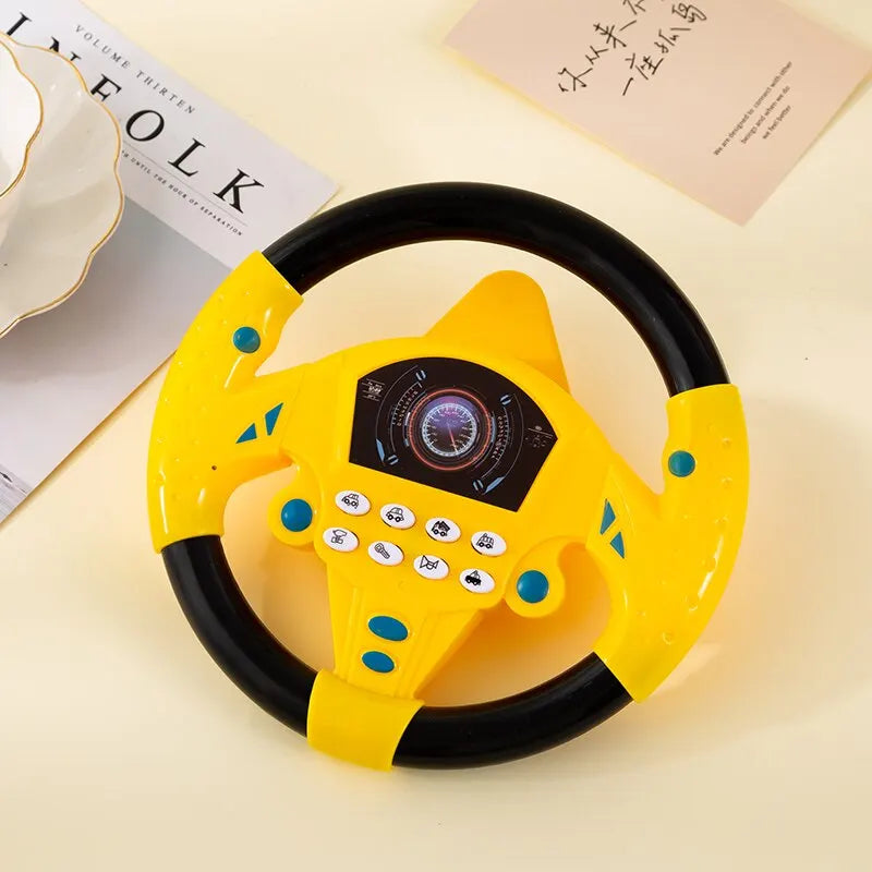 Simulate Driving Car Copilot Steering Wheel Eletric Baby Toys with Sound Kids Musical Educational Stroller Driving Vocal Toys Peaceful Pleasures Health and Wellness