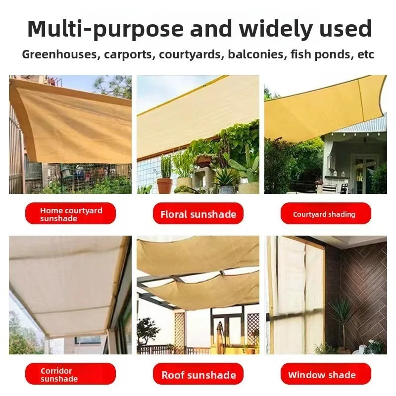 Beige Sun Shade Sail UV Block Canopy with Grommets | Garden Patio