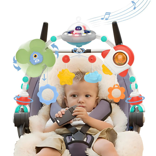 Baby Stroller Arch Toys Crib Music Rotating Bouncers Fine Motor Peaceful Pleasures Health and Wellness