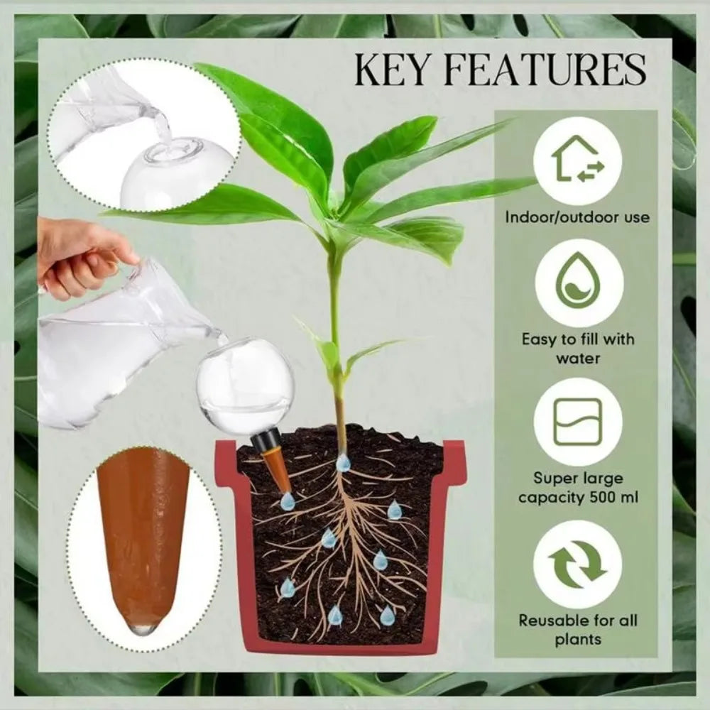 2-Pack Automatic Drip Irrigation Water Globes | 500ml & 80ml