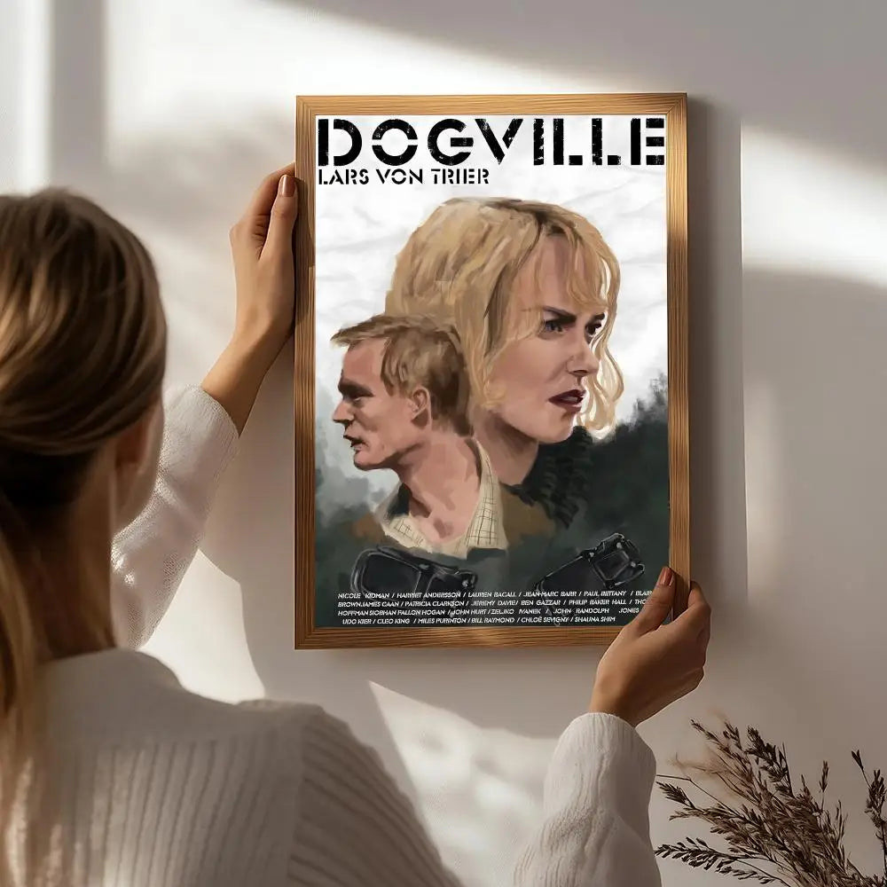 Dogville Movie Poster HD Self-Adhesive Waterproof Wall Art Movie Wall Poster Peaceful Pleasures Health and Wellness White5 15X20cmNoframe