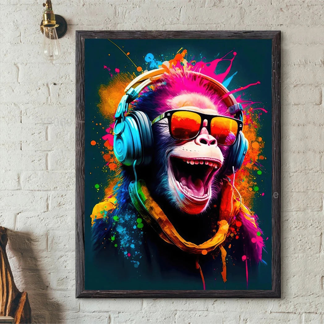 Neon Gaming Canvas Wall Art | Gamepad & Character Poster