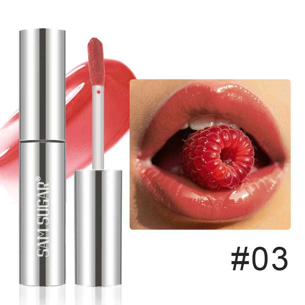 SAM SUGAR Mirror Lip Gloss – Waterproof Long-Lasting Raspberry