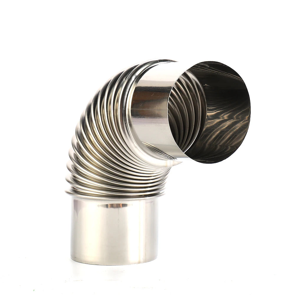 Stainless Steel Stove Pipe Elbow 90 Chimney Liner Bend Multi Flue