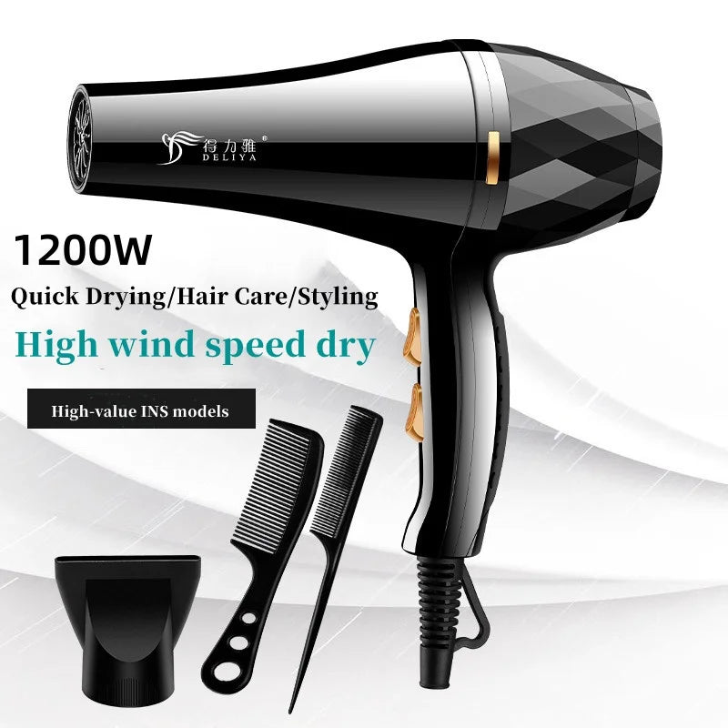 2026 Hot Selling Hair Salon Hair Dryer, Household Dormitory High-Power Cold Hot Air Blue Light Diffuser Hair Dryer Peaceful Pleasures Health and Wellness D-black-3 AU