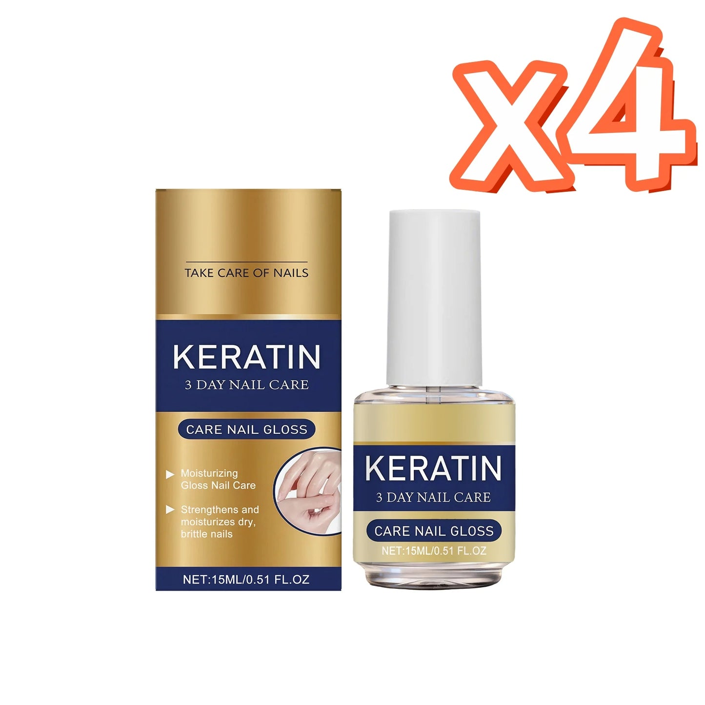 Nail Care Oil Keratin Strengthening Repair Brittle Nail Prevent Breakage Plant Nourish Nails Base Professional Nail Strengthener Peaceful Pleasures Health and Wellness 15ml Boxed x 4