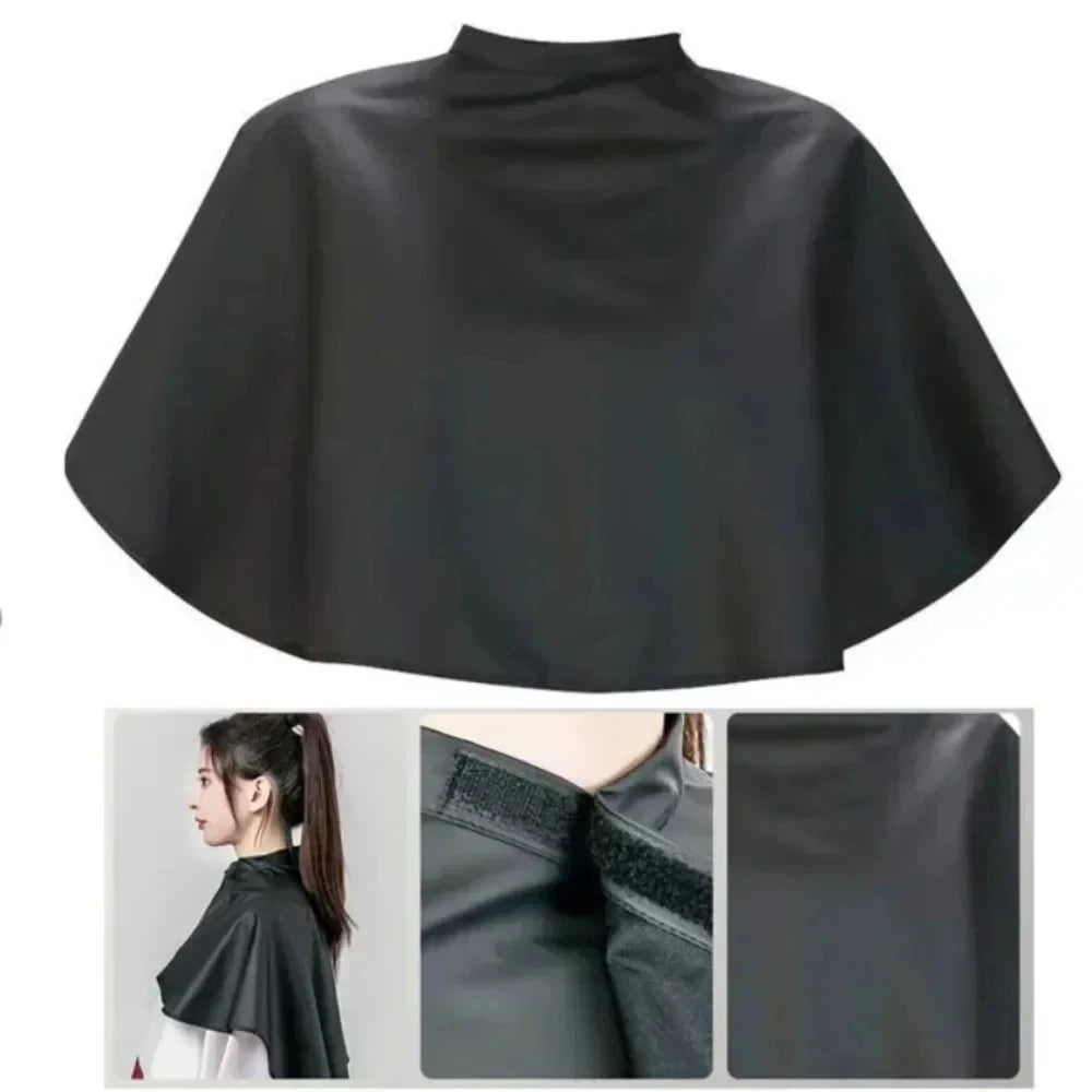 Professional Black Square Hair Cutting Cape | Salon Barber Gown