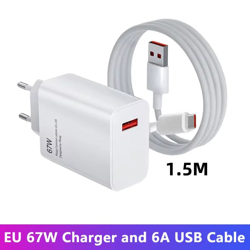 67W USB-C Fast Charger for Xiaomi Redmi POCO | Quick Charge