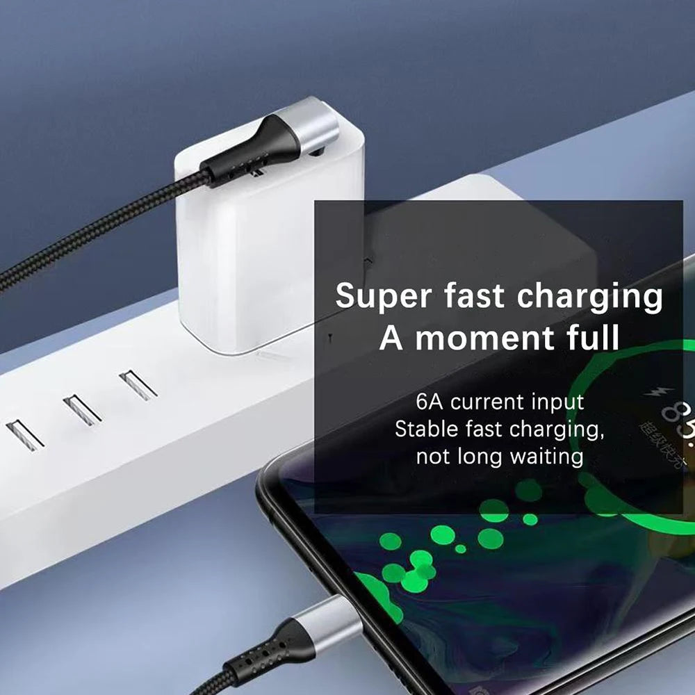 90° Elbow USB-C to USB-C Fast Charging Cable 25/50cm | 6A