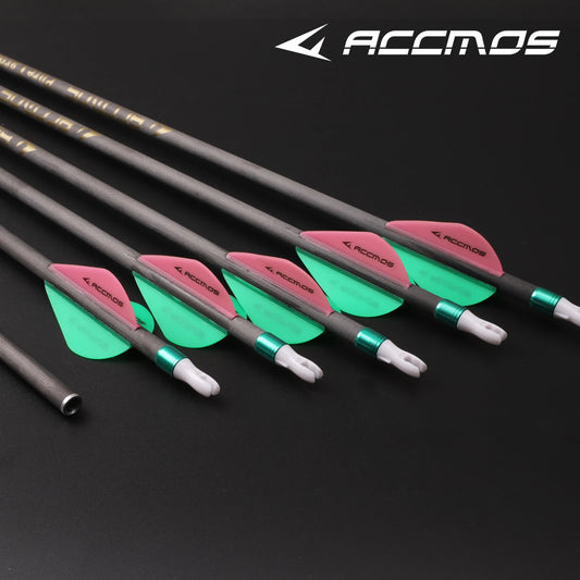 6 12 ACCMOS Beginner Arrow ID6 2 Spine 300 800 Green Pink Feather Peaceful Pleasures Health and Wellness 6pcs-spine350