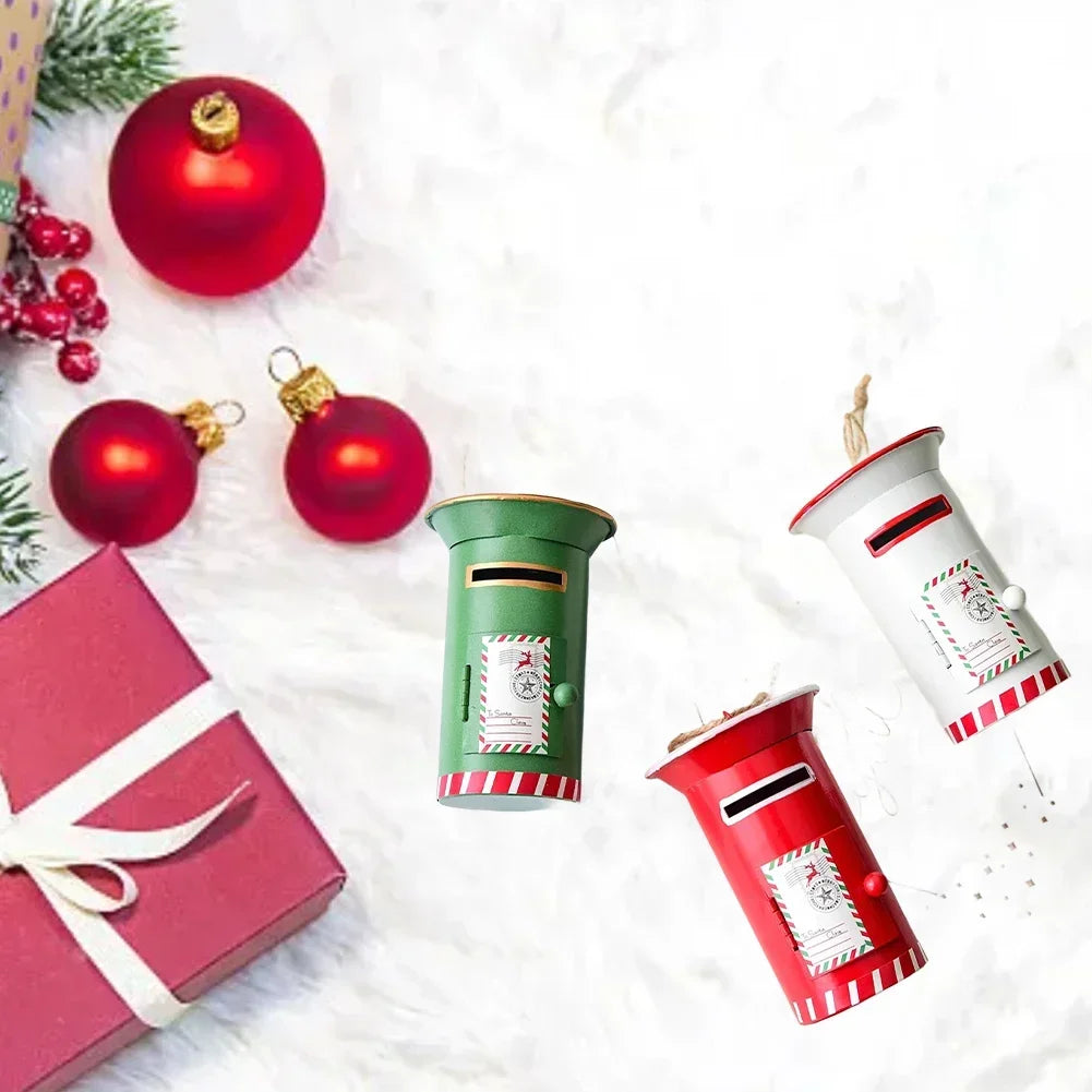 Metal Christmas Mailbox Ornaments | Festive Tree Decorations