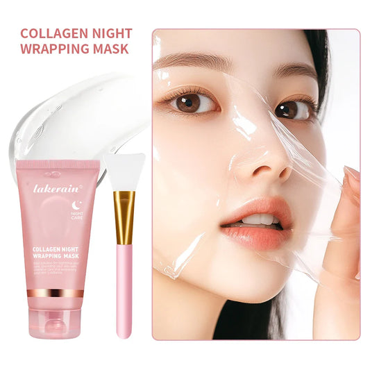 Lakerain Collagen Peel-Off Night Mask & Brush | 75ml Collagen Face Mask Oasis Select